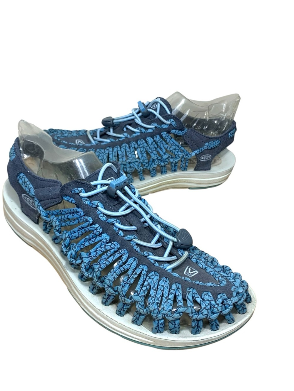 Keen Uneek Blue Braided Cord Sandal Sz 7.5 Slingback Contour Fit Hiking Walking